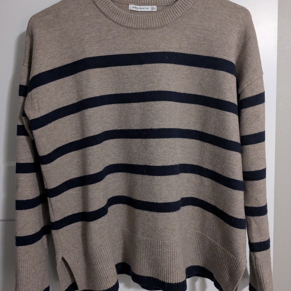 Staccato Taupe Ribbed Knit Top